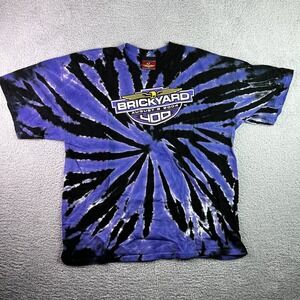Brickyard Authentics Mens XL  Purple Brickyard 400 Tie Dye Shirt August 2004